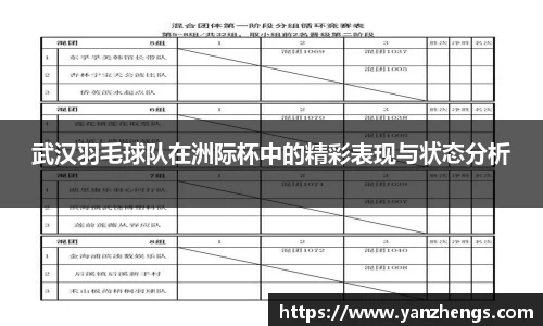 武汉羽毛球队在洲际杯中的精彩表现与状态分析