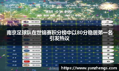 南京足球队在世锦赛积分榜中以80分稳居第一名引发热议